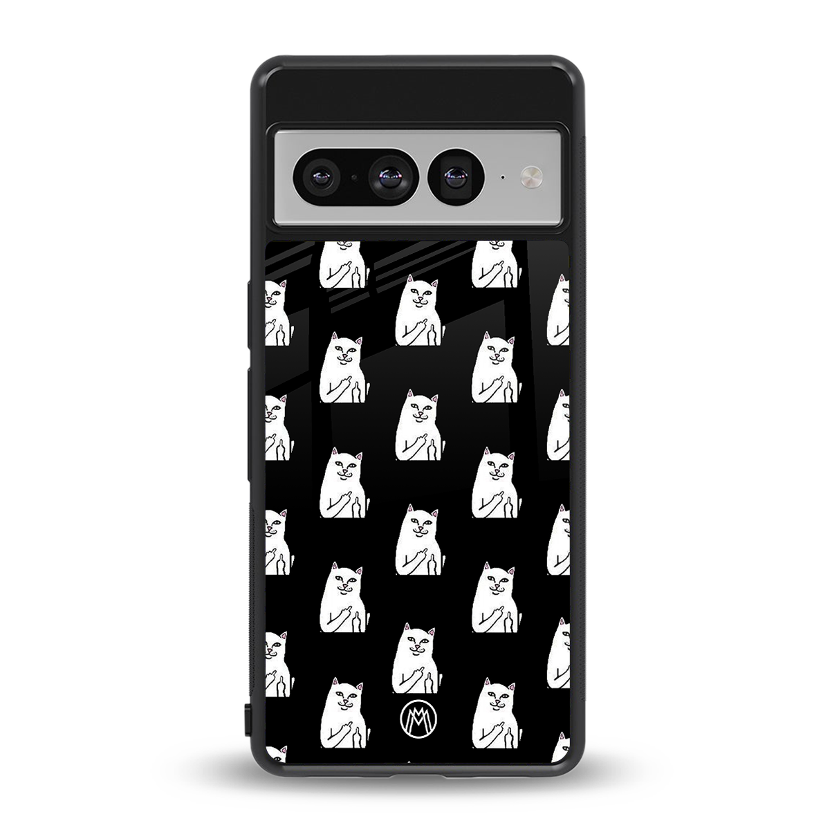middle finger cat meme back phone cover | glass case for google pixel 7 pro