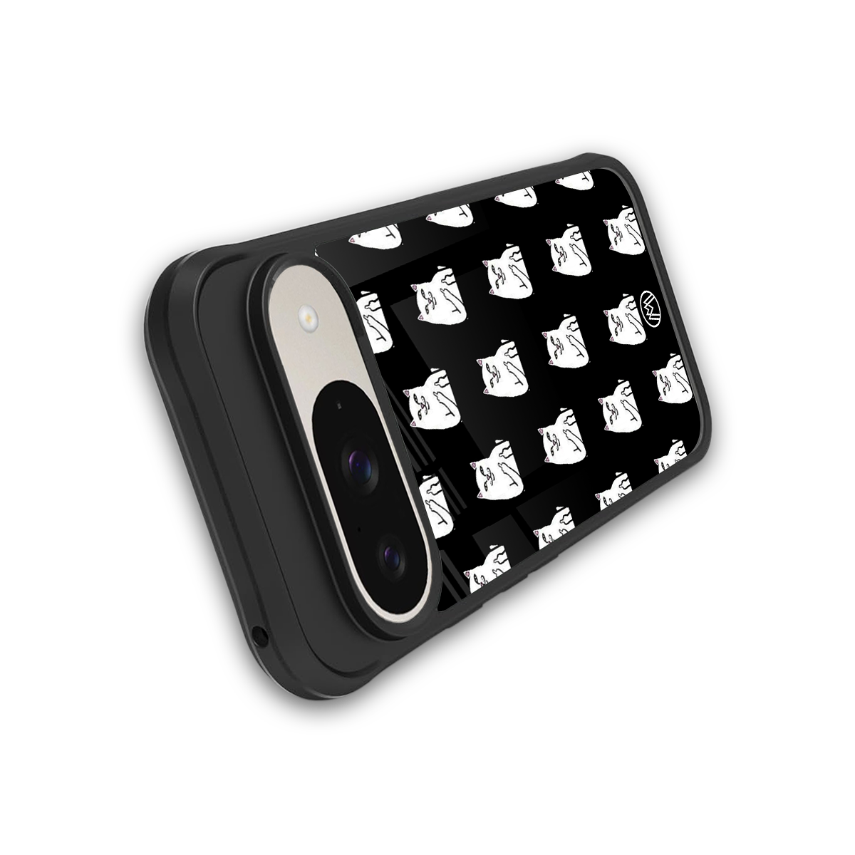 middle finger cat meme back phone cover | glass case for google pixel 9