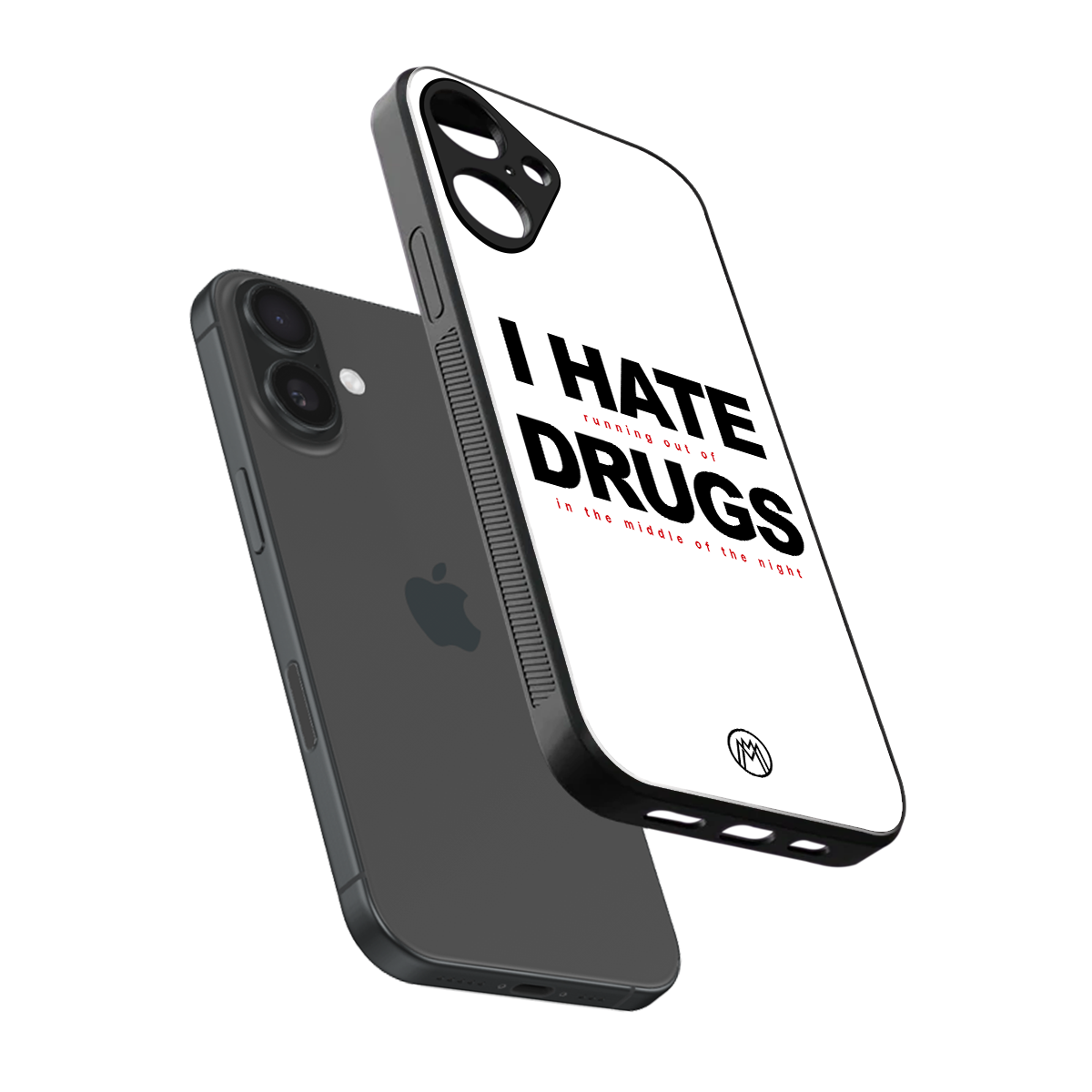 midnight panic back phone cover | glass case for iphone 16 plus