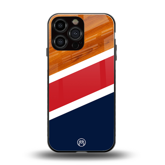 minimalistic wooden pattern back phone cover | glass case for iphone 14 pro max