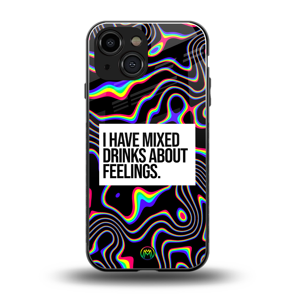 mixed emotions back phone cover | glass case for iphone 13 mini