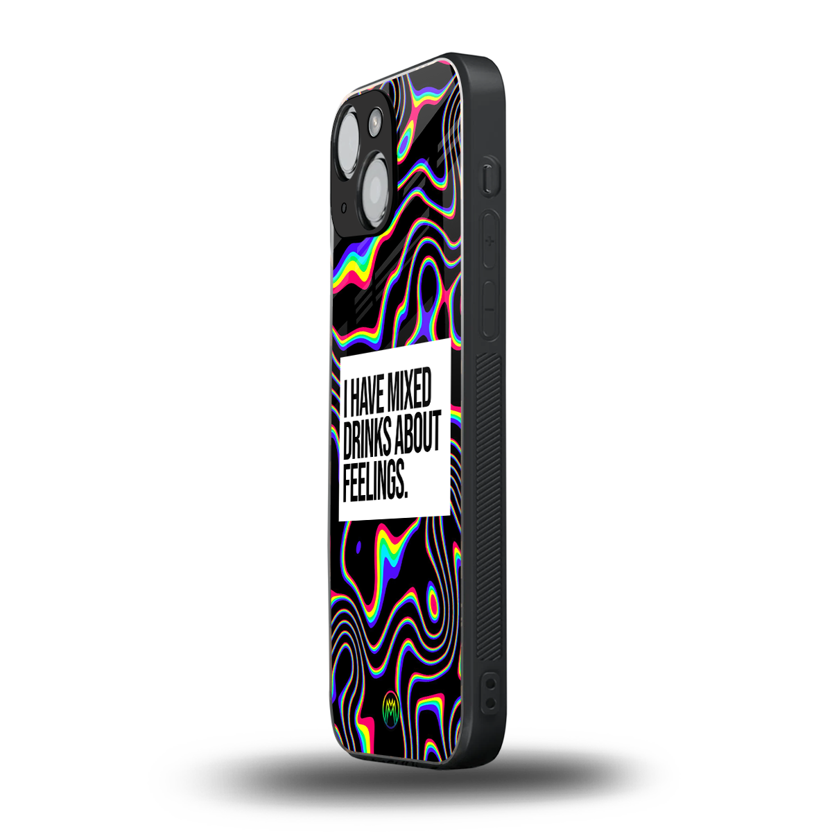 mixed emotions back phone cover | glass case for iphone 13 mini