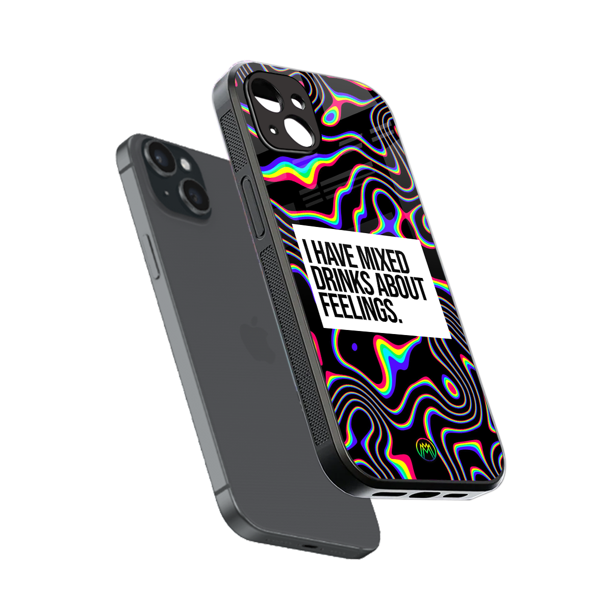 mixed emotions back phone cover | glass case for iphone 14 plus