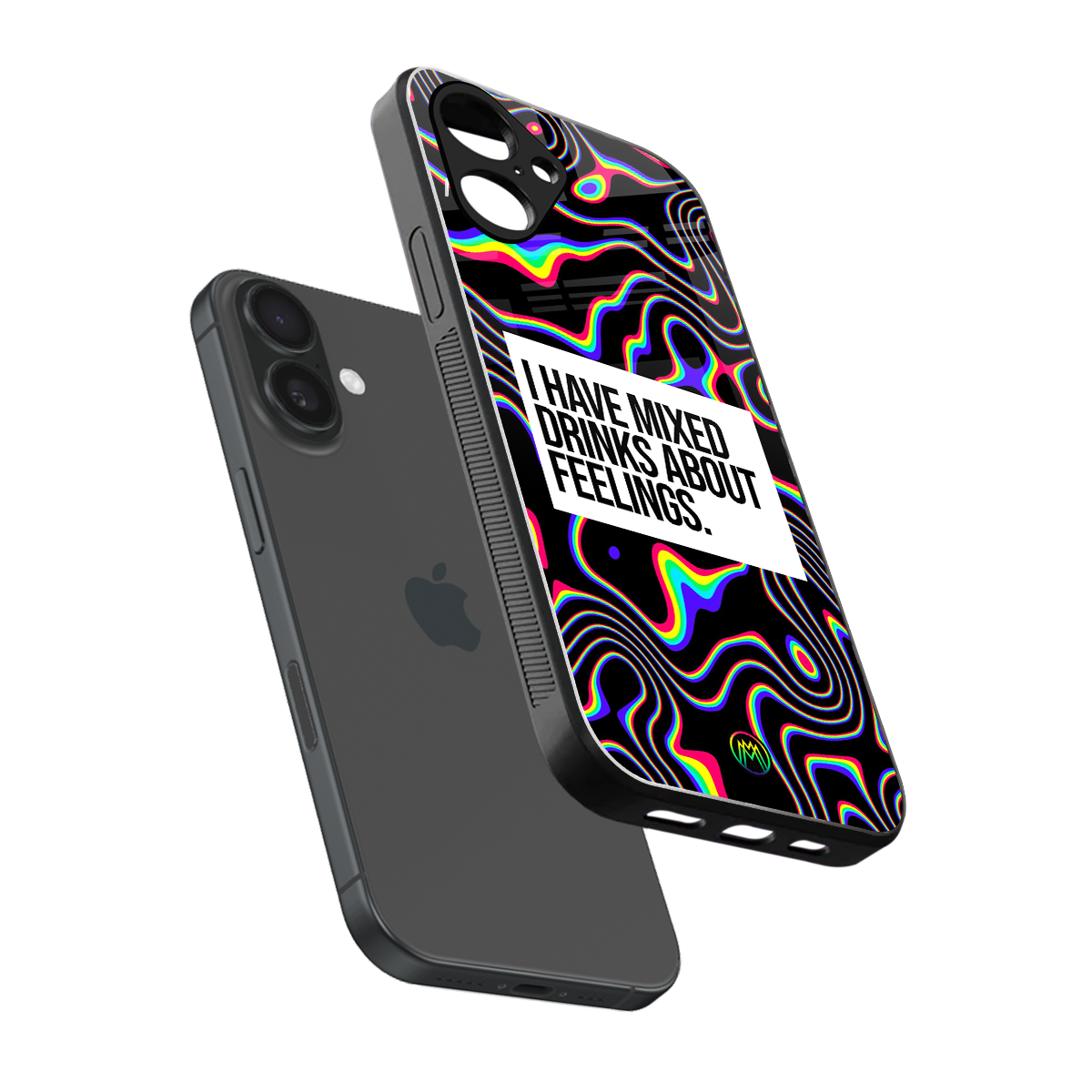 mixed emotions back phone cover | glass case for iphone 16