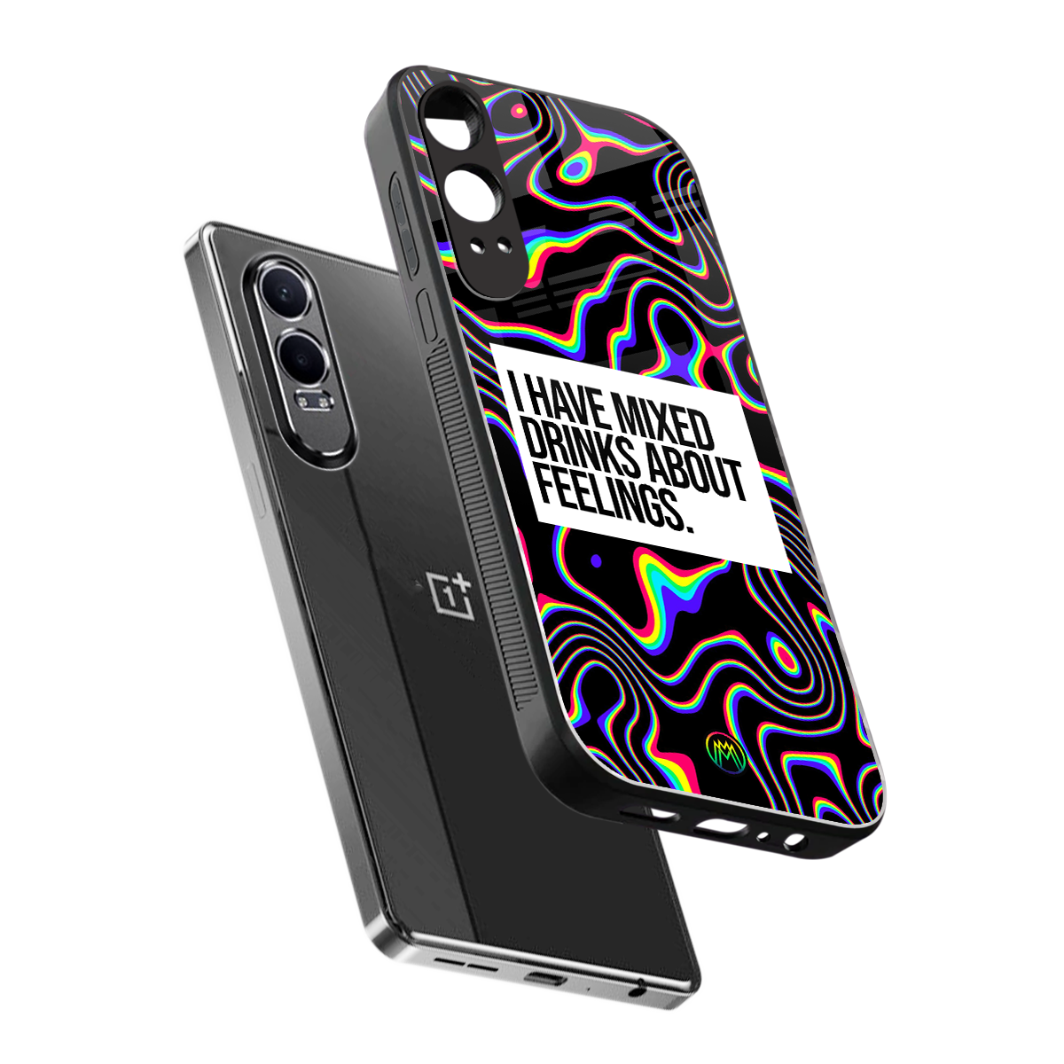 mixed emotions back phone cover | glass case for oneplus nord ce 4 lite