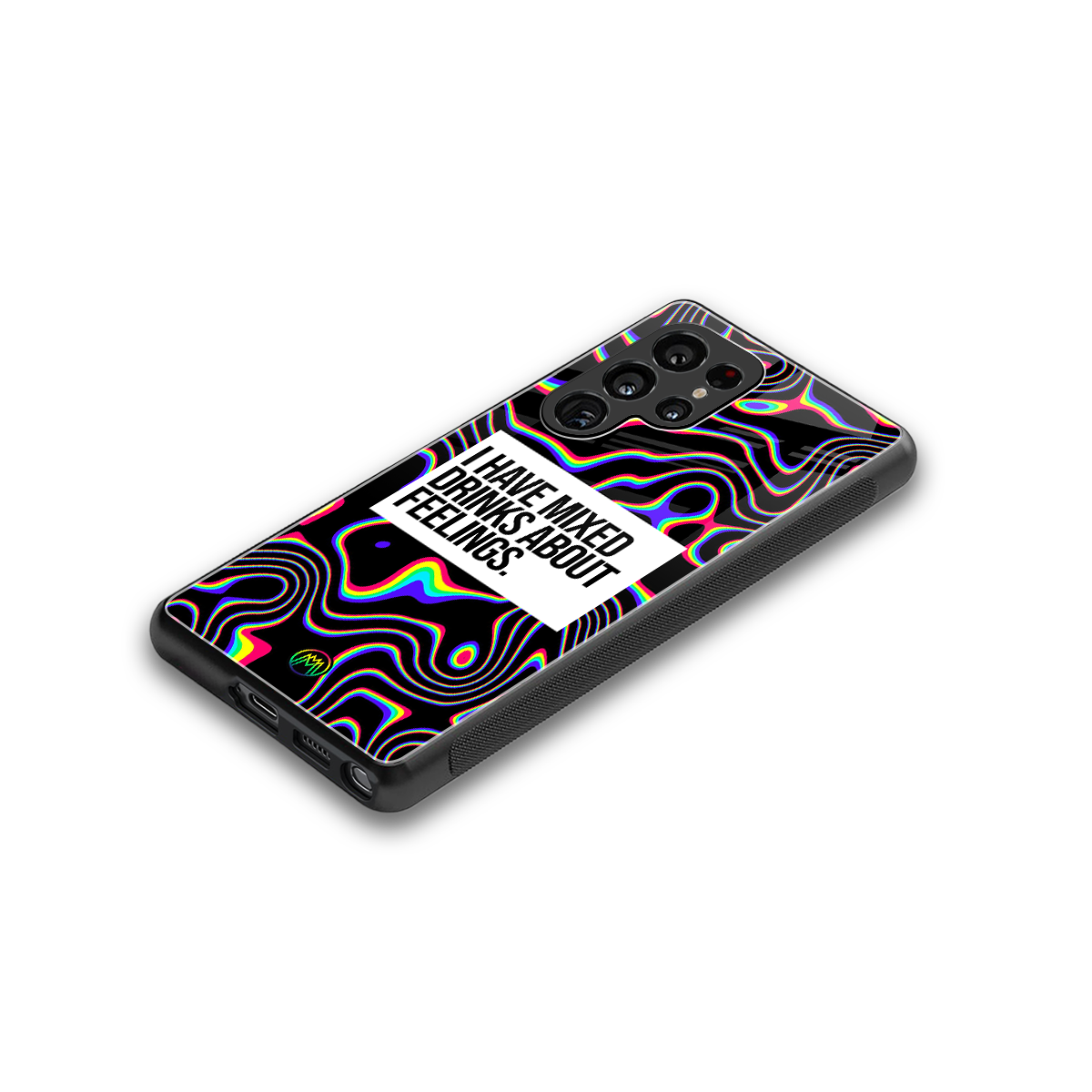 mixed emotions back phone cover | glass case for samsung galaxy s25 ultra