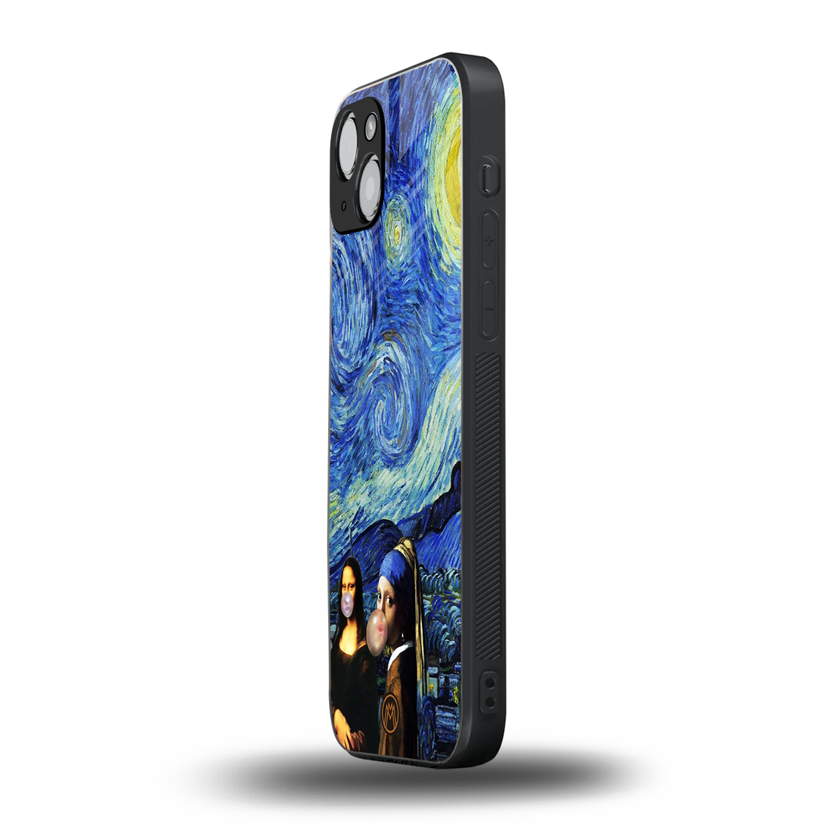 mona lisa starry night back phone cover | glass case for iphone 14