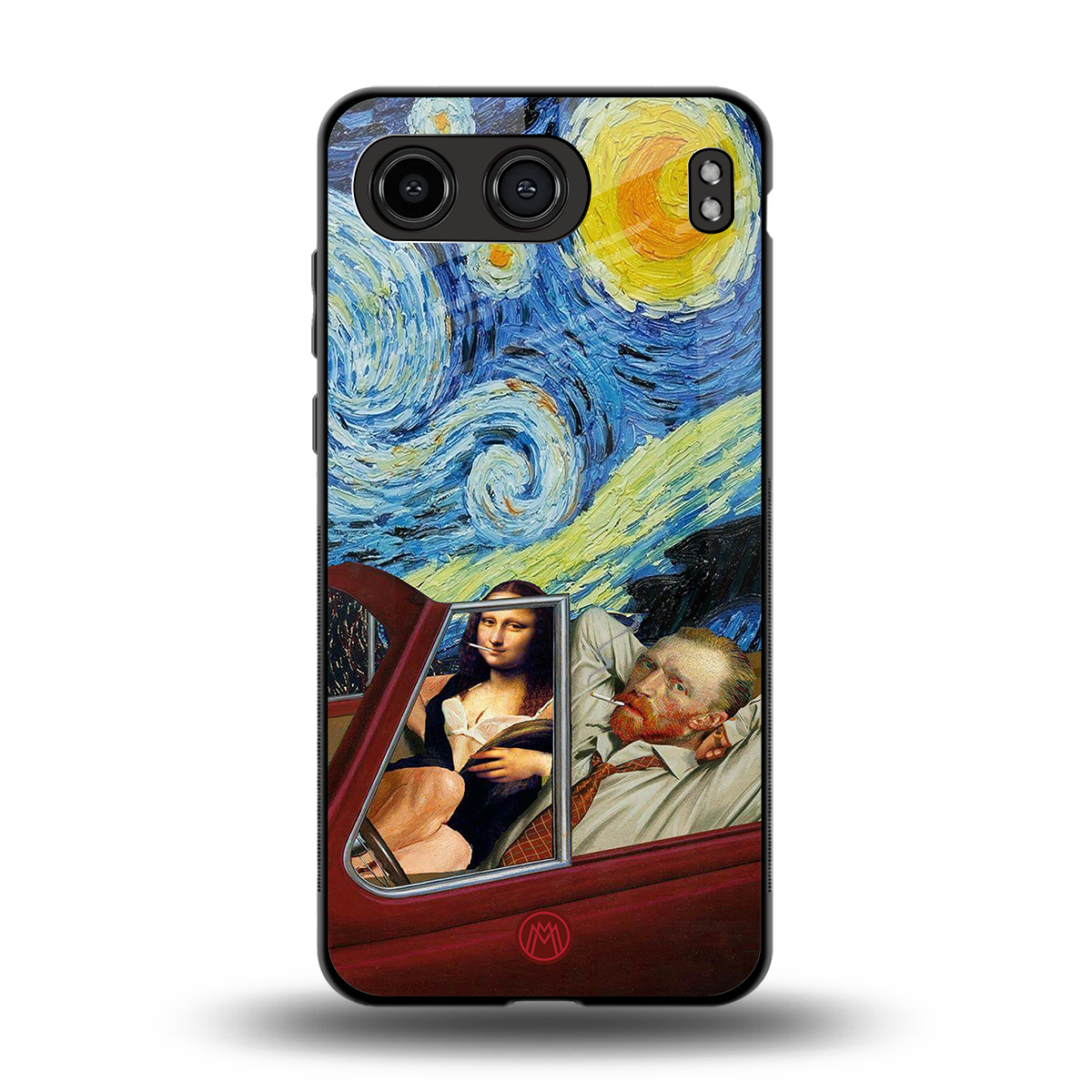 mona lisa x van gogh back phone cover | glass case for oneplus nord 4