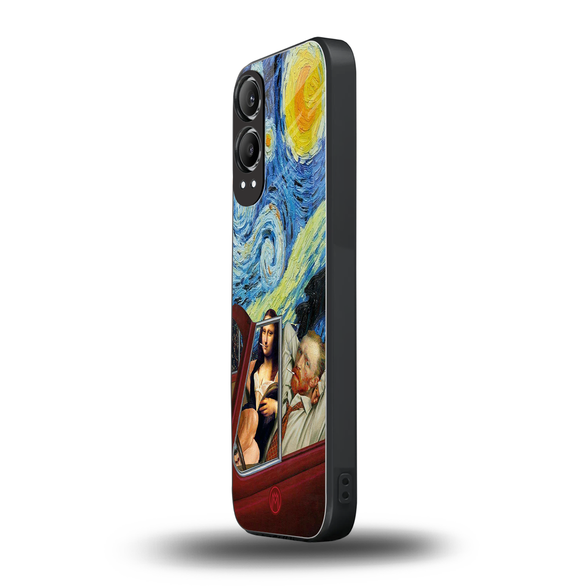 mona lisa x van gogh back phone cover | glass case for oneplus nord ce 4 lite