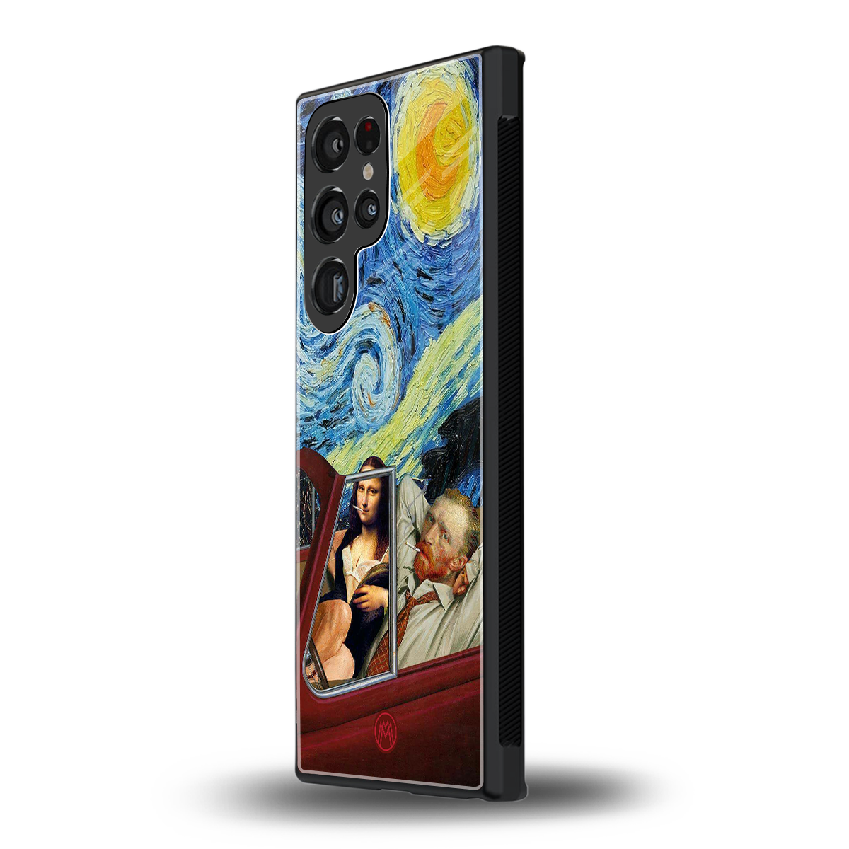 mona lisa x van gogh back phone cover | glass case for samsung galaxy s24 ultra