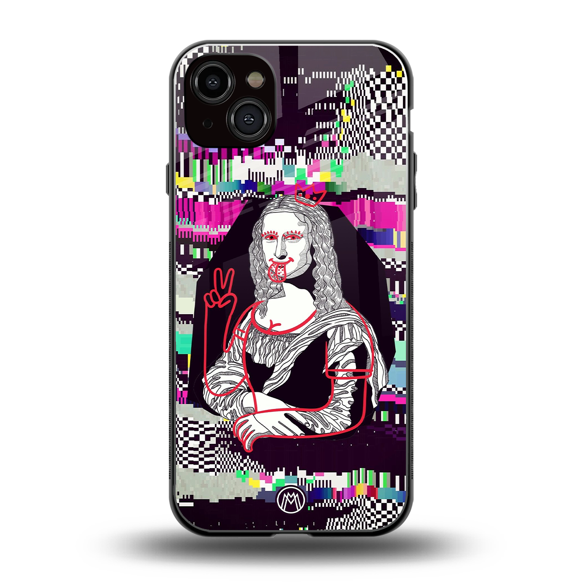 mona remix back phone cover | glass case for iphone 15 plus