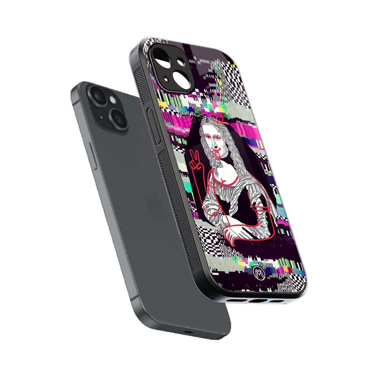 mona remix back phone cover | glass case for iphone 15 plus