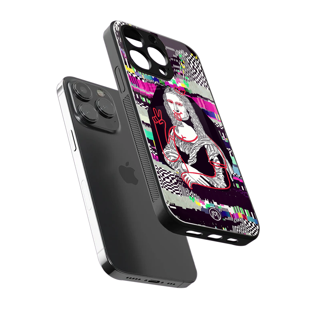 mona remix back phone cover | glass case for iphone 15 pro max
