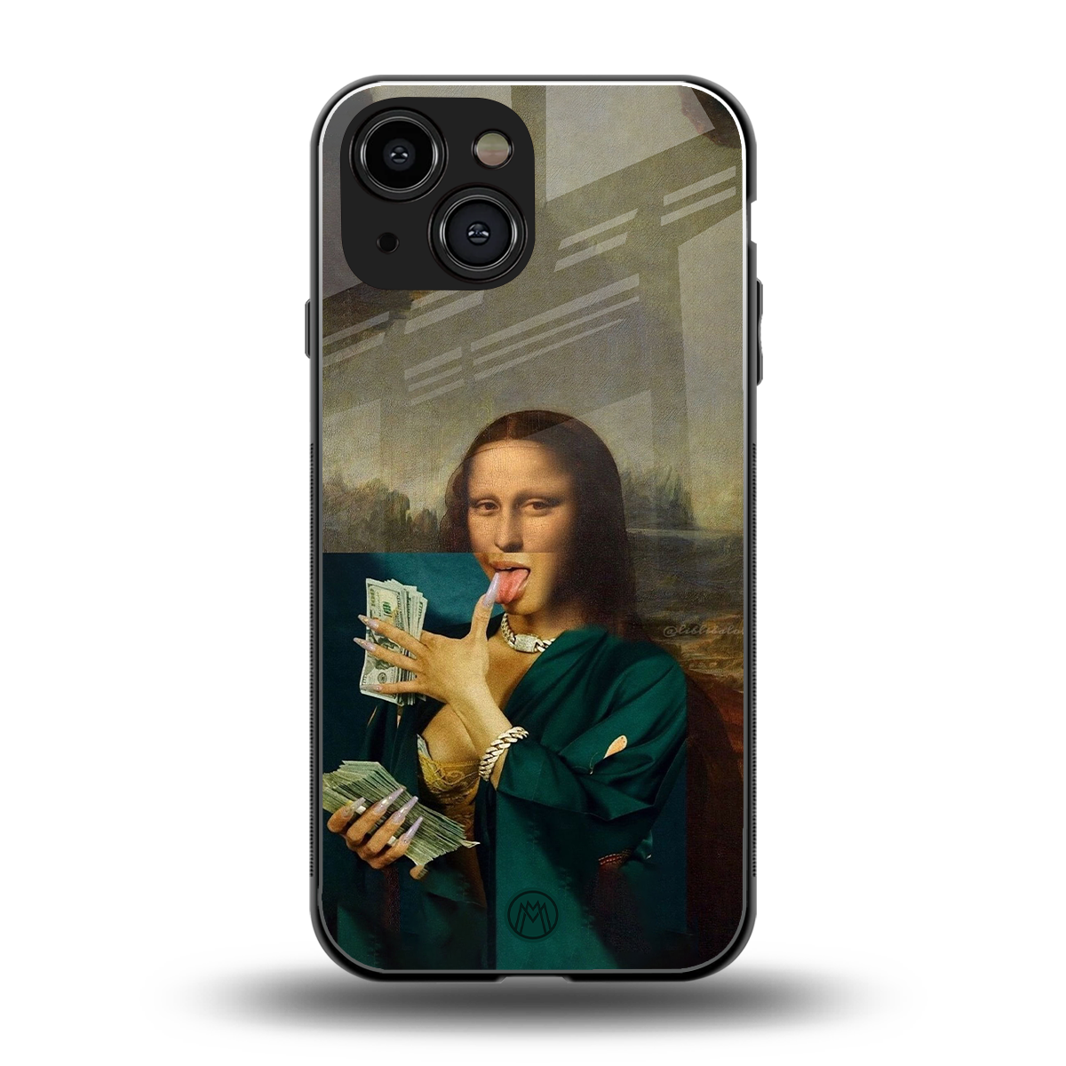 money lisa back phone cover | glass case for iphone 13 mini