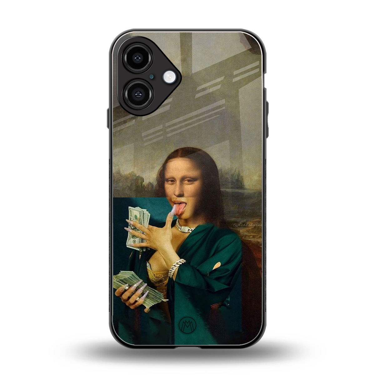 money lisa back phone cover | glass case for iphone 16 plus