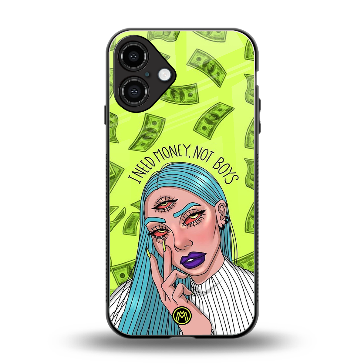 money over boys back phone cover | glass case for iphone 16 plus