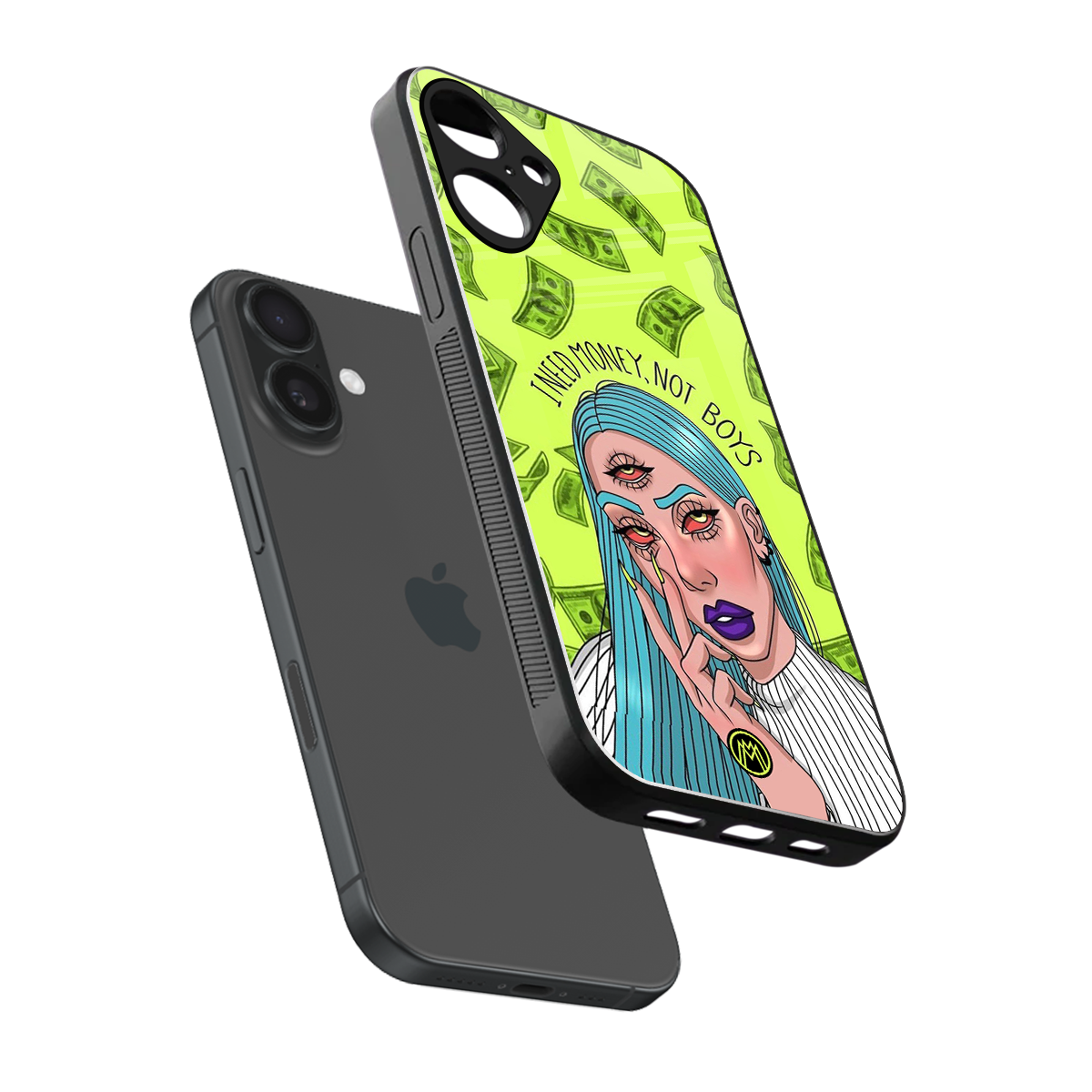 money over boys back phone cover | glass case for iphone 16 plus