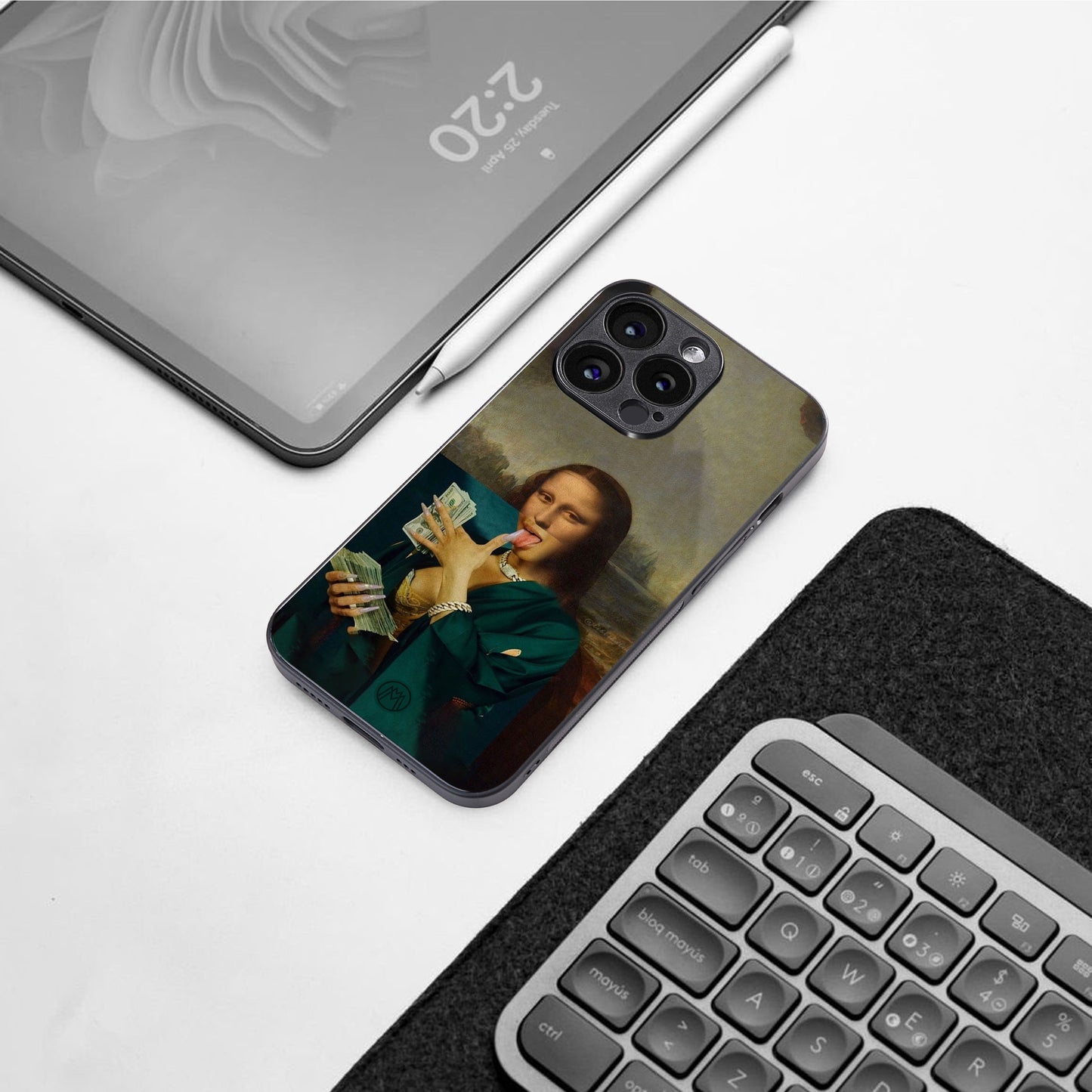 money lisa back phone cover | glass case for google pixel 9 pro