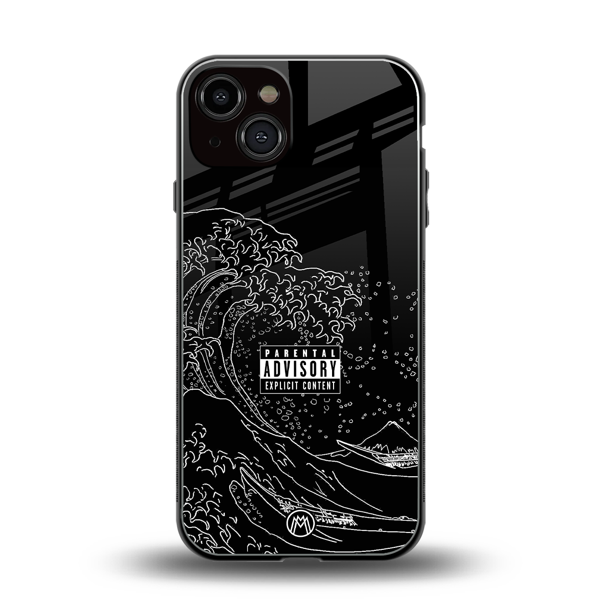 mono waves back phone cover | glass case for iphone 13