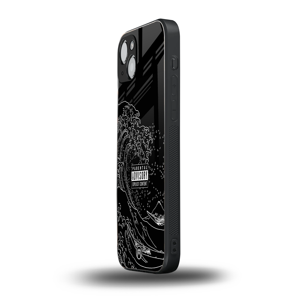 mono waves back phone cover | glass case for iphone 15 plus