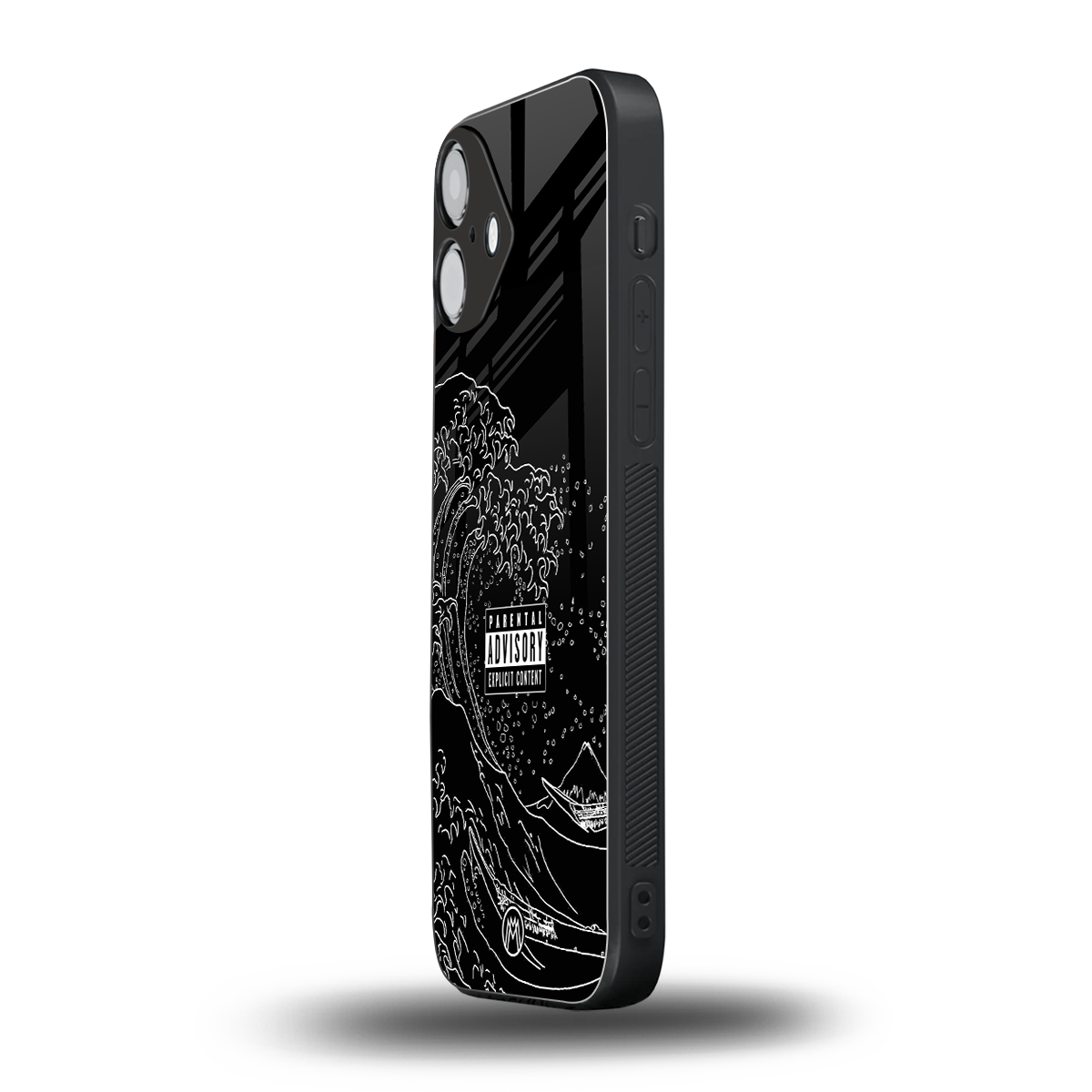 mono waves back phone cover | glass case for iphone 16 plus