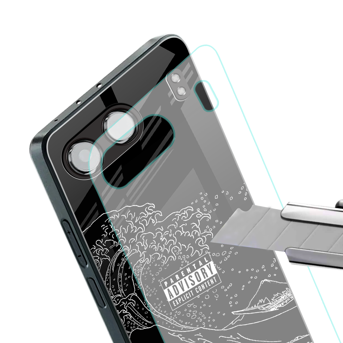 mono waves back phone cover | glass case for oneplus nord 4