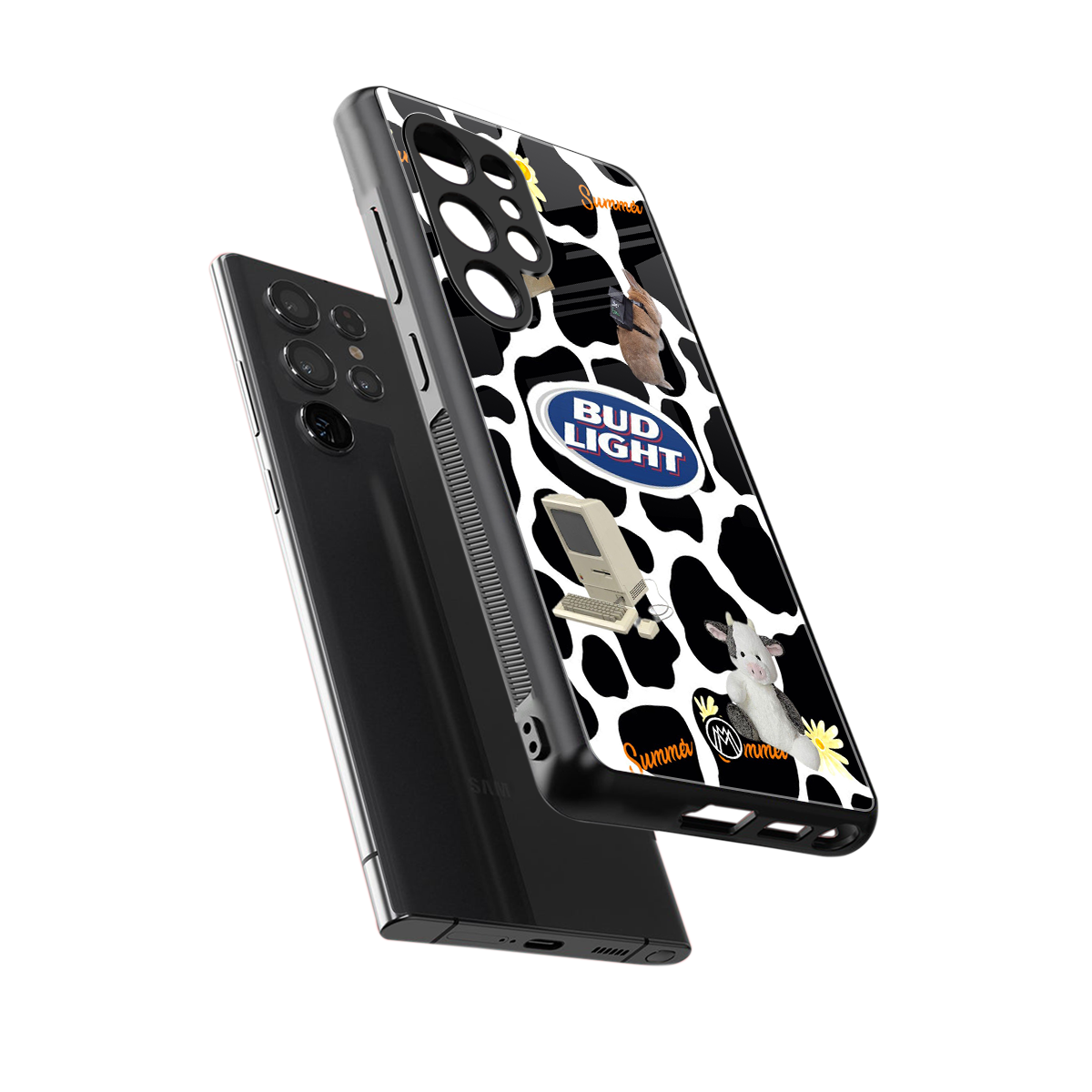 moo moo summer vibes back phone cover | glass case for samsung galaxy s25 ultra