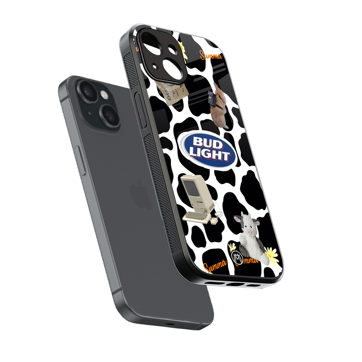 moo moo summer vibes back phone cover | glass case for iphone 14
