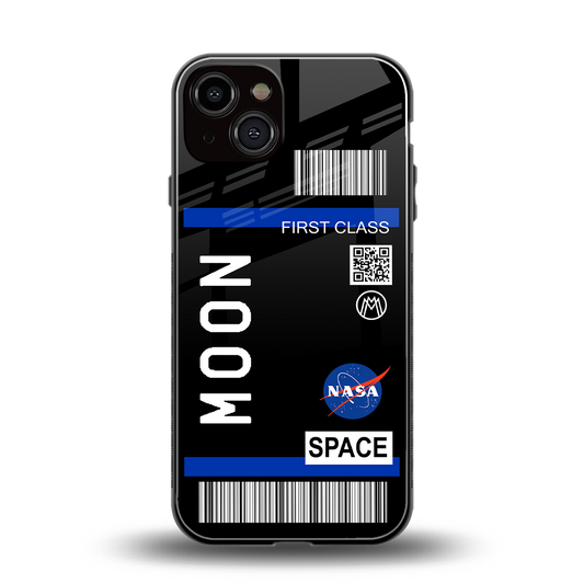 moon boarding pass back phone cover | glass case for iphone 13