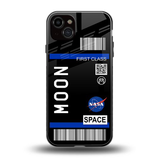 moon boarding pass back phone cover | glass case for iphone 14 plus