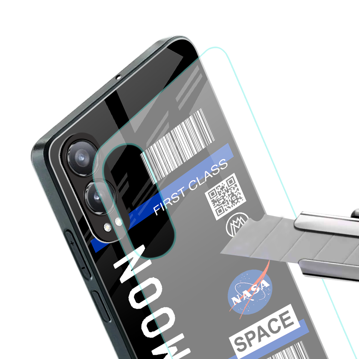 moon boarding pass back phone cover | glass case for oneplus nord ce 4 lite