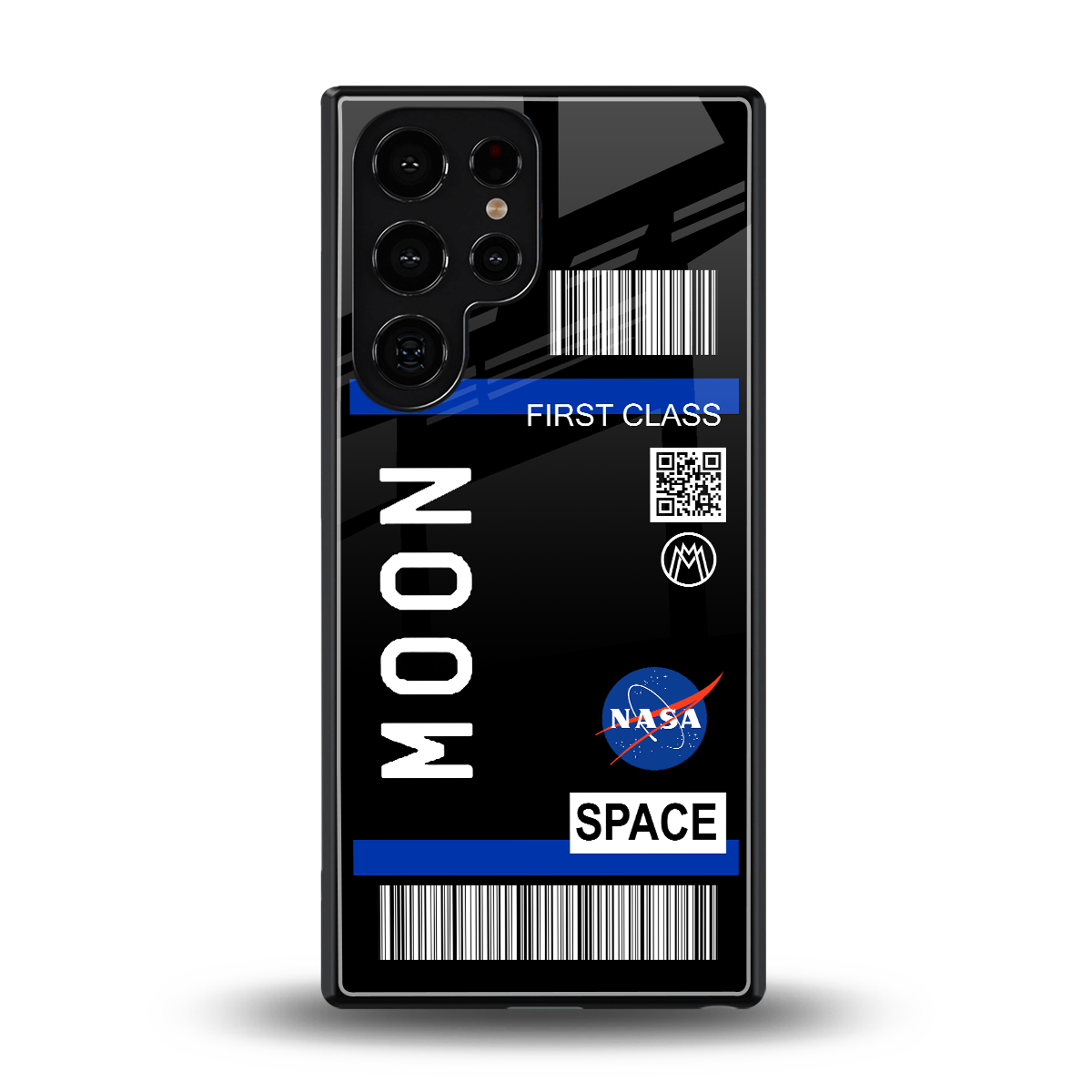 moon boarding pass back phone cover | glass case for samsung galaxy s25 ultra