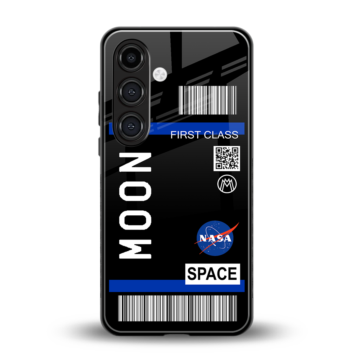 moon boarding pass back phone cover | glass case for samsung galaxy s23 fe