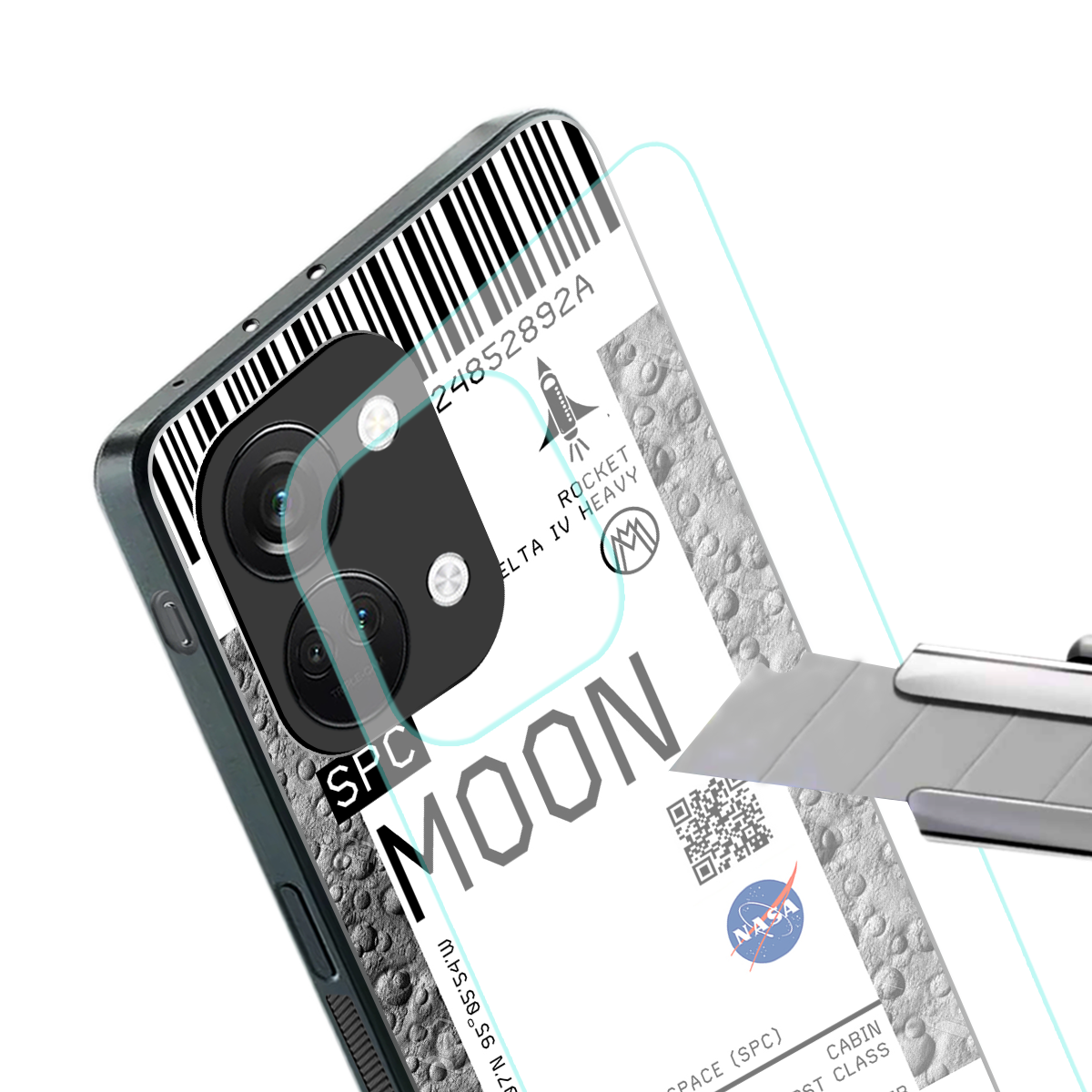 moon boarding pass ticket back phone cover | glass case for oneplus nord 3