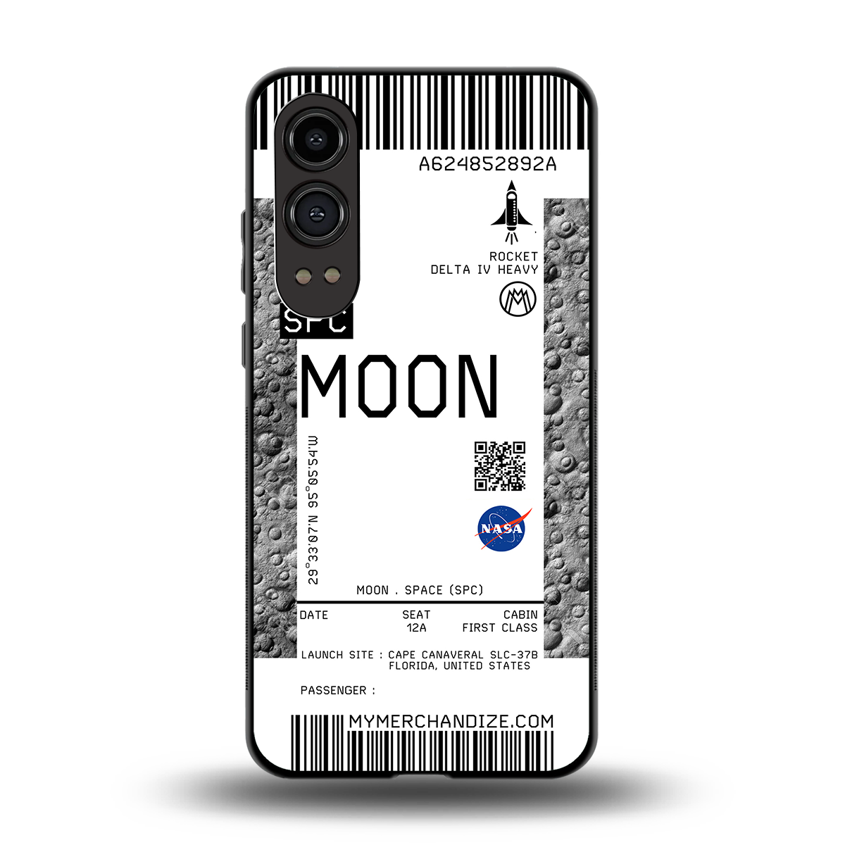 moon boarding pass ticket back phone cover | glass case for oneplus nord ce 4 lite