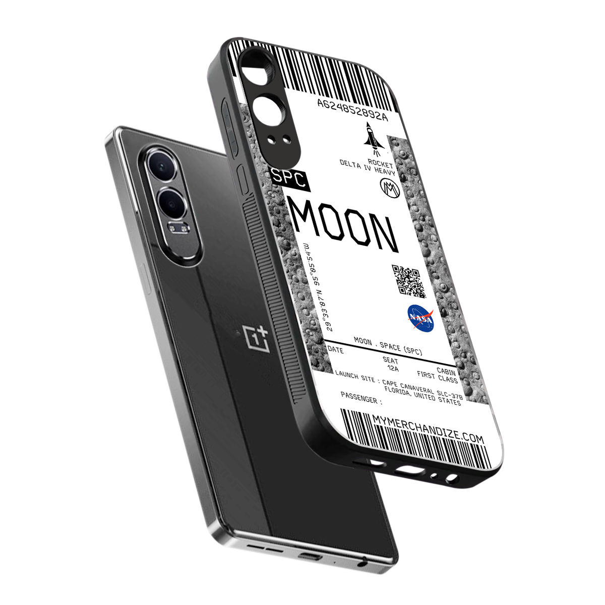 moon boarding pass ticket back phone cover | glass case for oneplus nord ce 4 lite