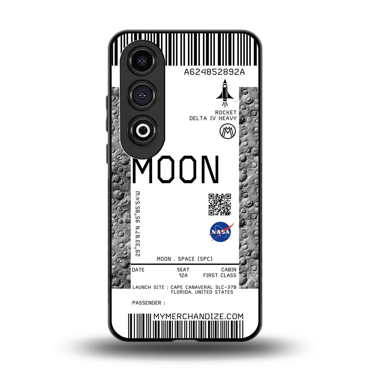 moon boarding pass ticket back phone cover | glass case for oneplus nord ce 4