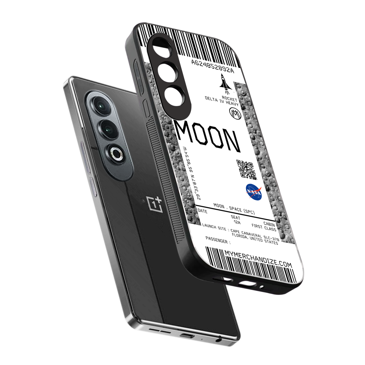 moon boarding pass ticket back phone cover | glass case for oneplus nord ce 4