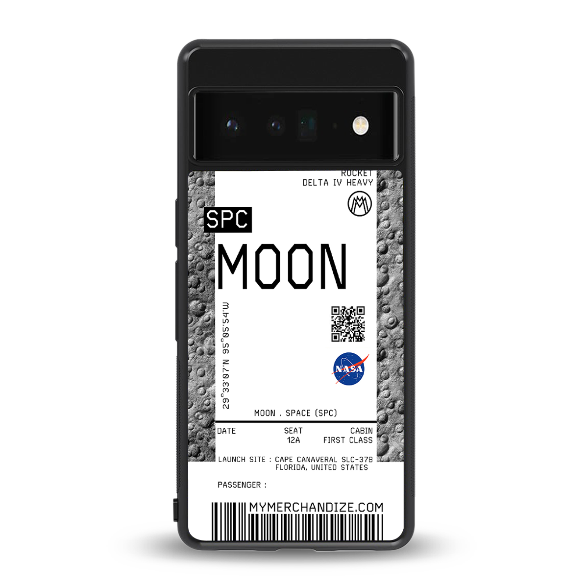 moon boarding pass ticket back phone cover | glass case for google pixel 6 pro