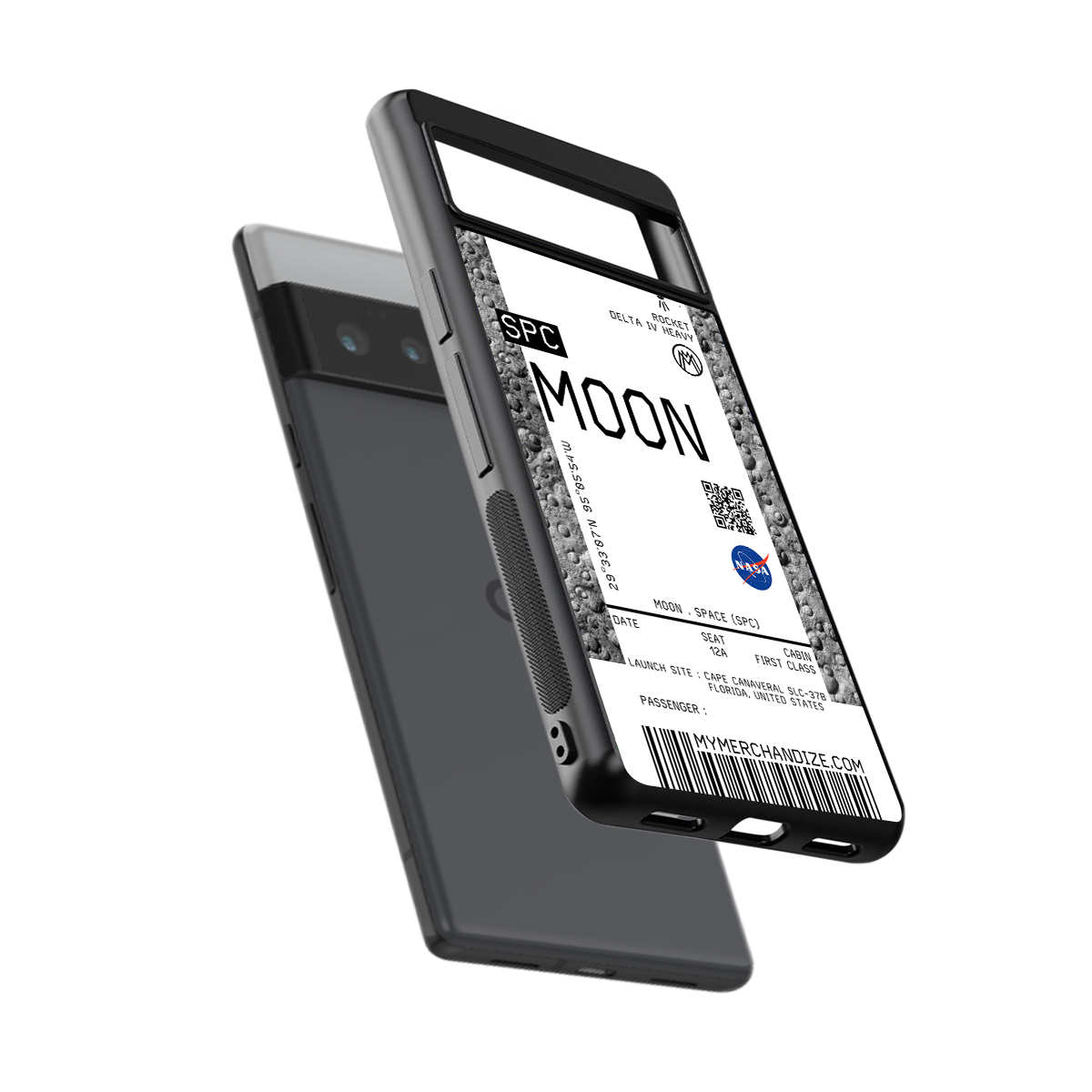 moon boarding pass ticket back phone cover | glass case for google pixel 6 pro