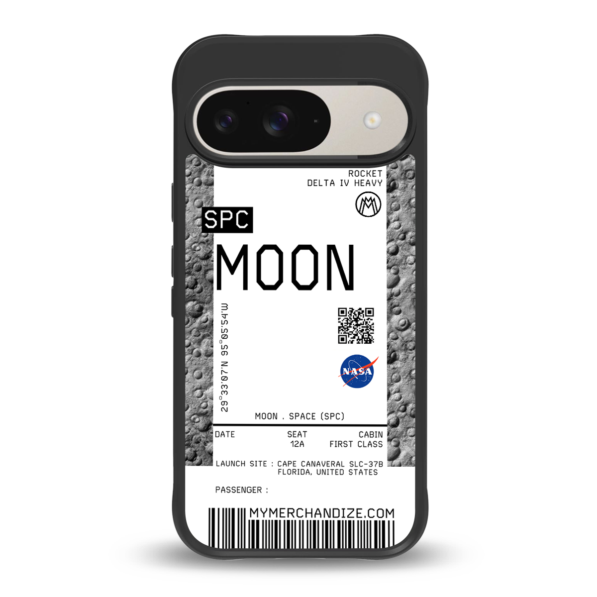 moon boarding pass ticket back phone cover | glass case for google pixel 9