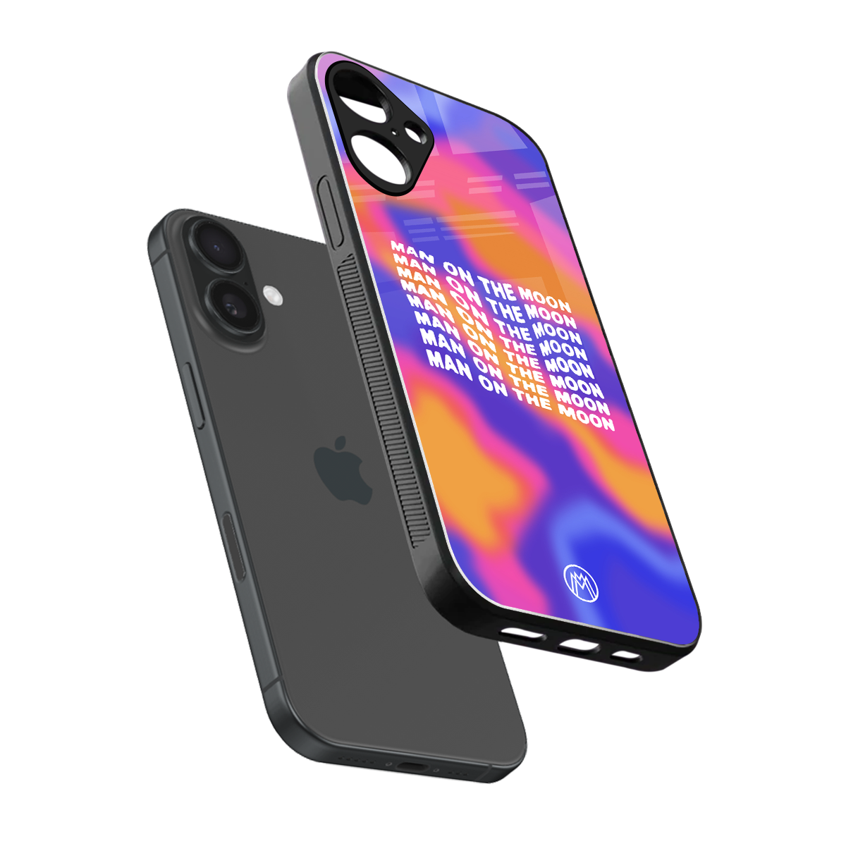 moon man back phone cover | glass case for iphone 16 plus