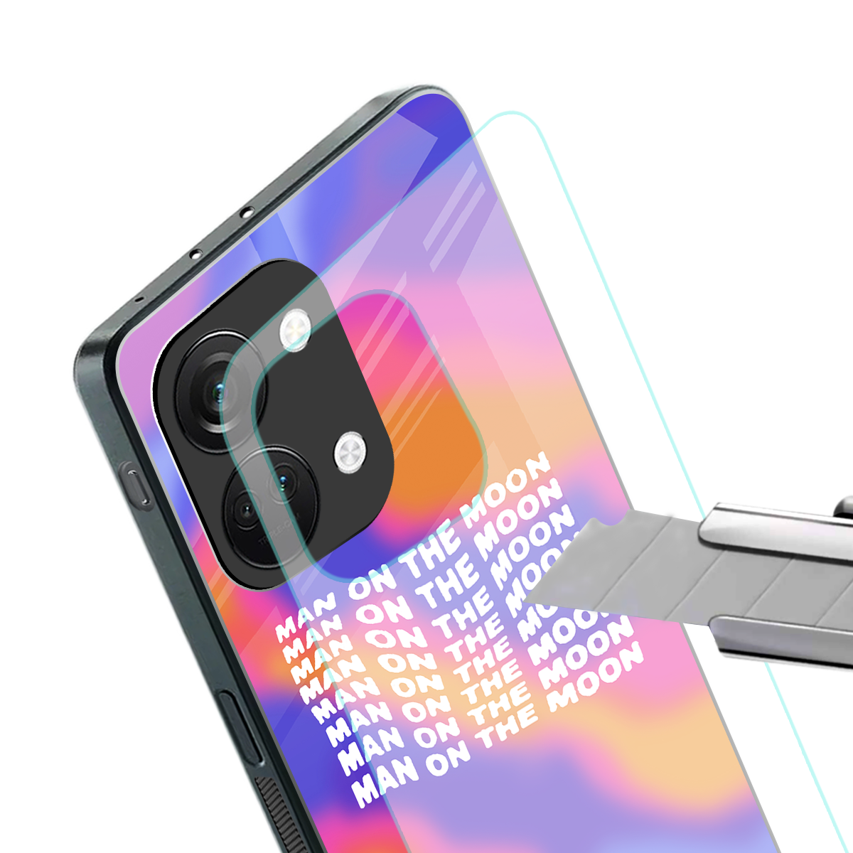 moon man back phone cover | glass case for oneplus nord 3