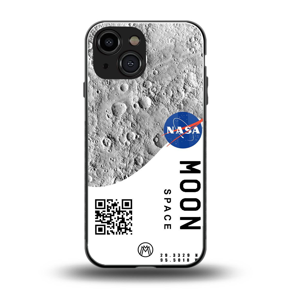 moon space back phone cover | glass case for iphone 13 mini