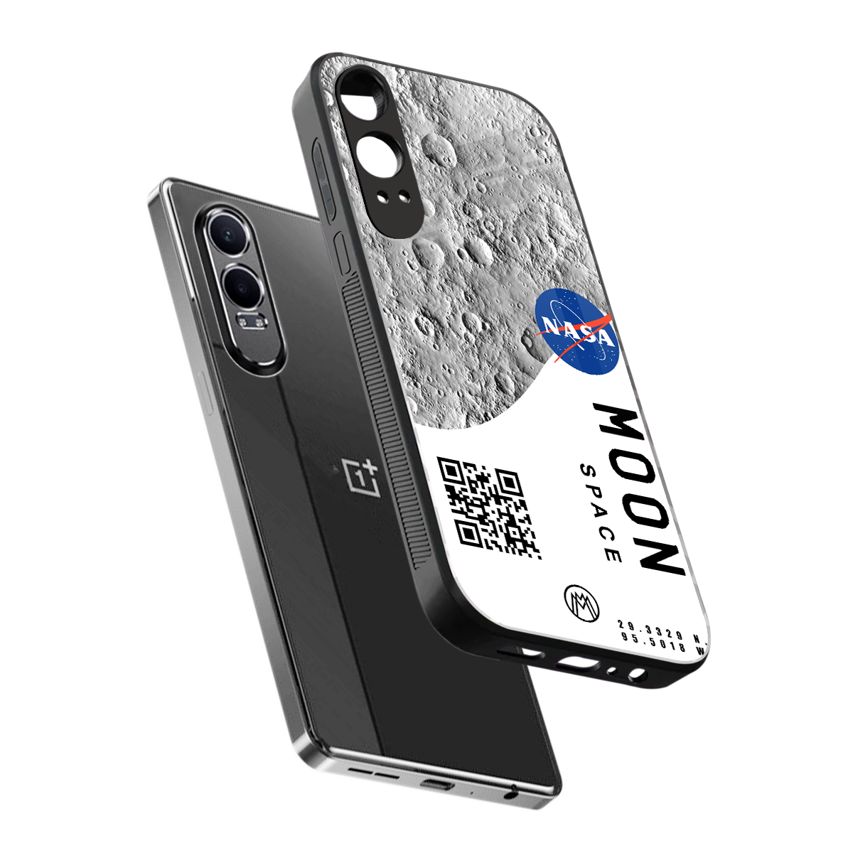 moon space back phone cover | glass case for oneplus nord ce 4 lite