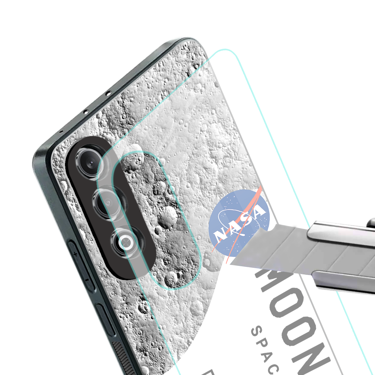 moon space back phone cover | glass case for oneplus nord ce 4