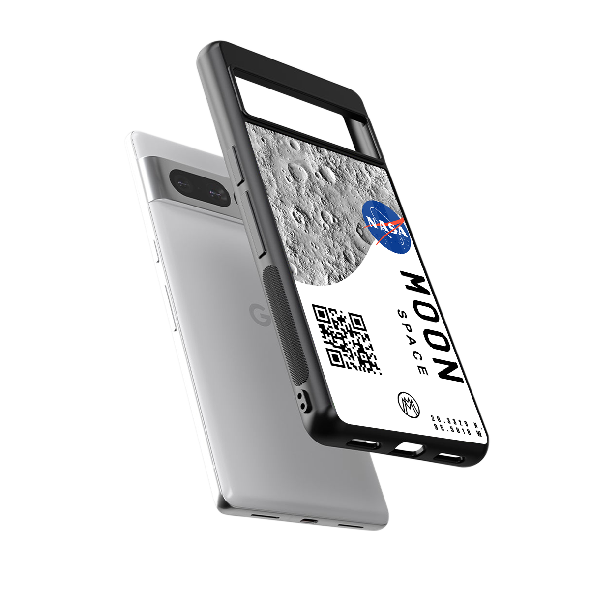moon space back phone cover | glass case for google pixel 7 pro