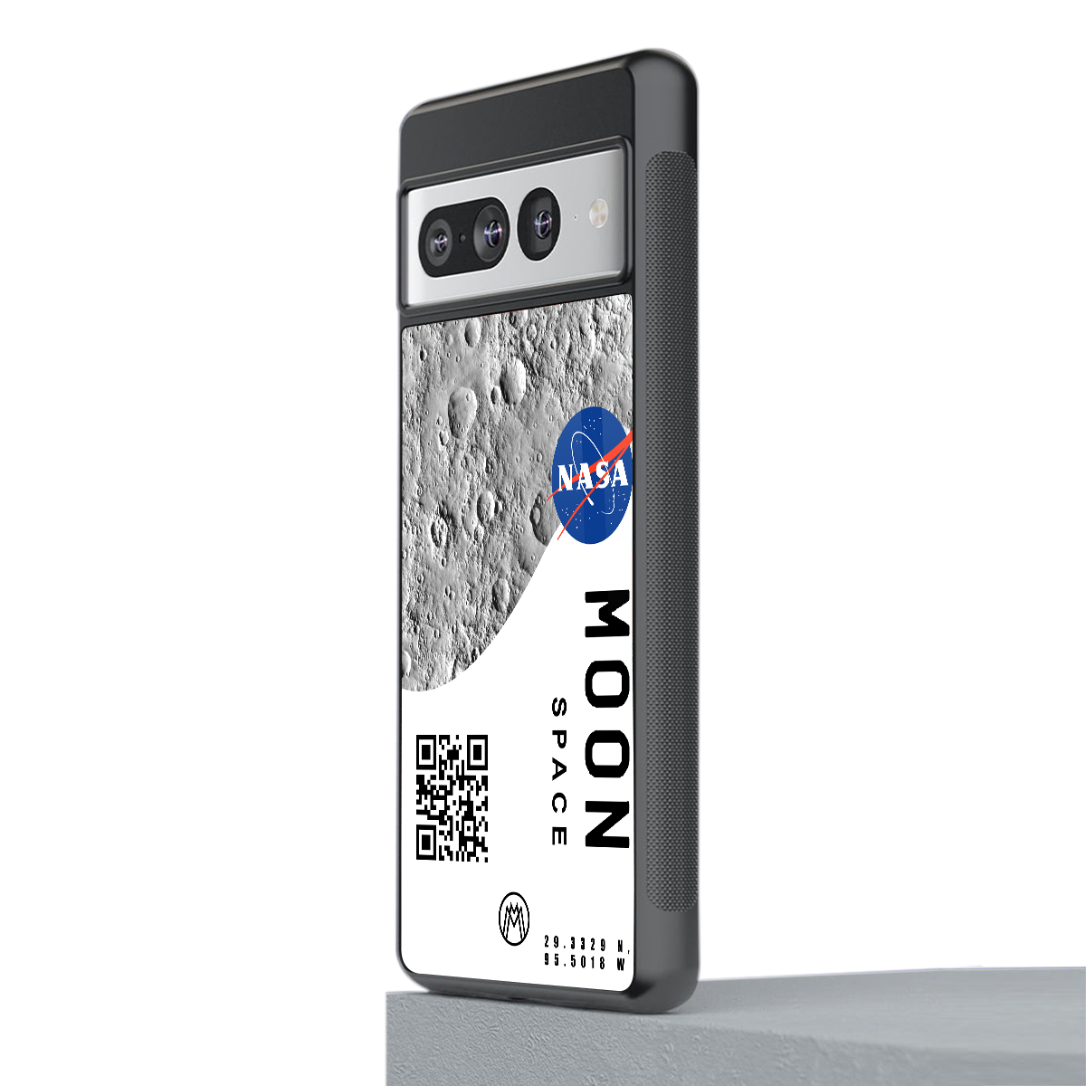 moon space back phone cover | glass case for google pixel 7 pro