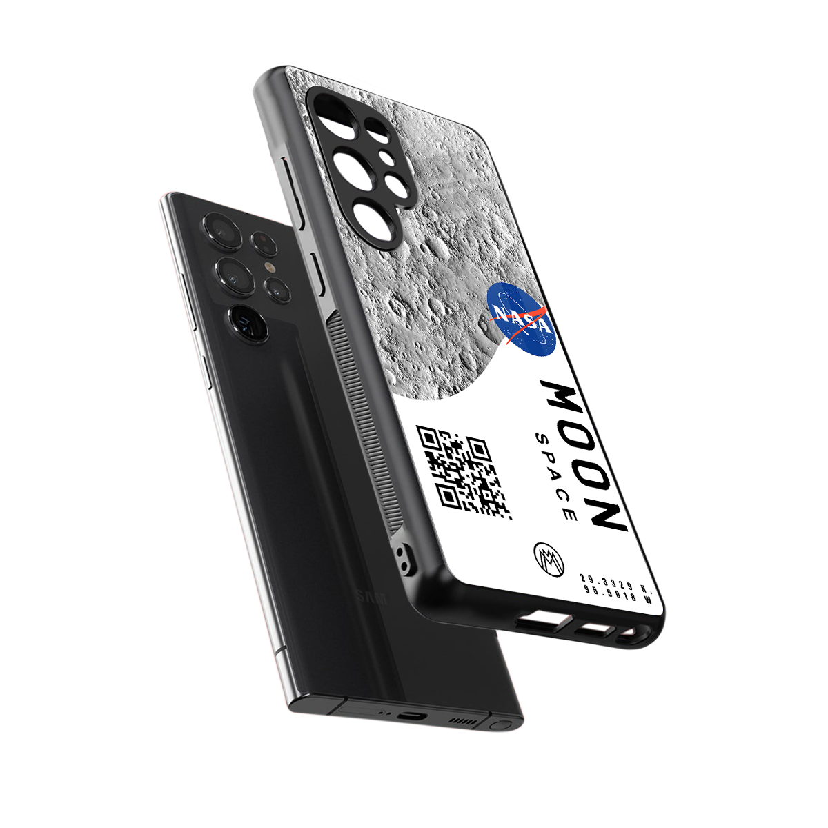 moon space back phone cover | glass case for samsung galaxy s25 ultra