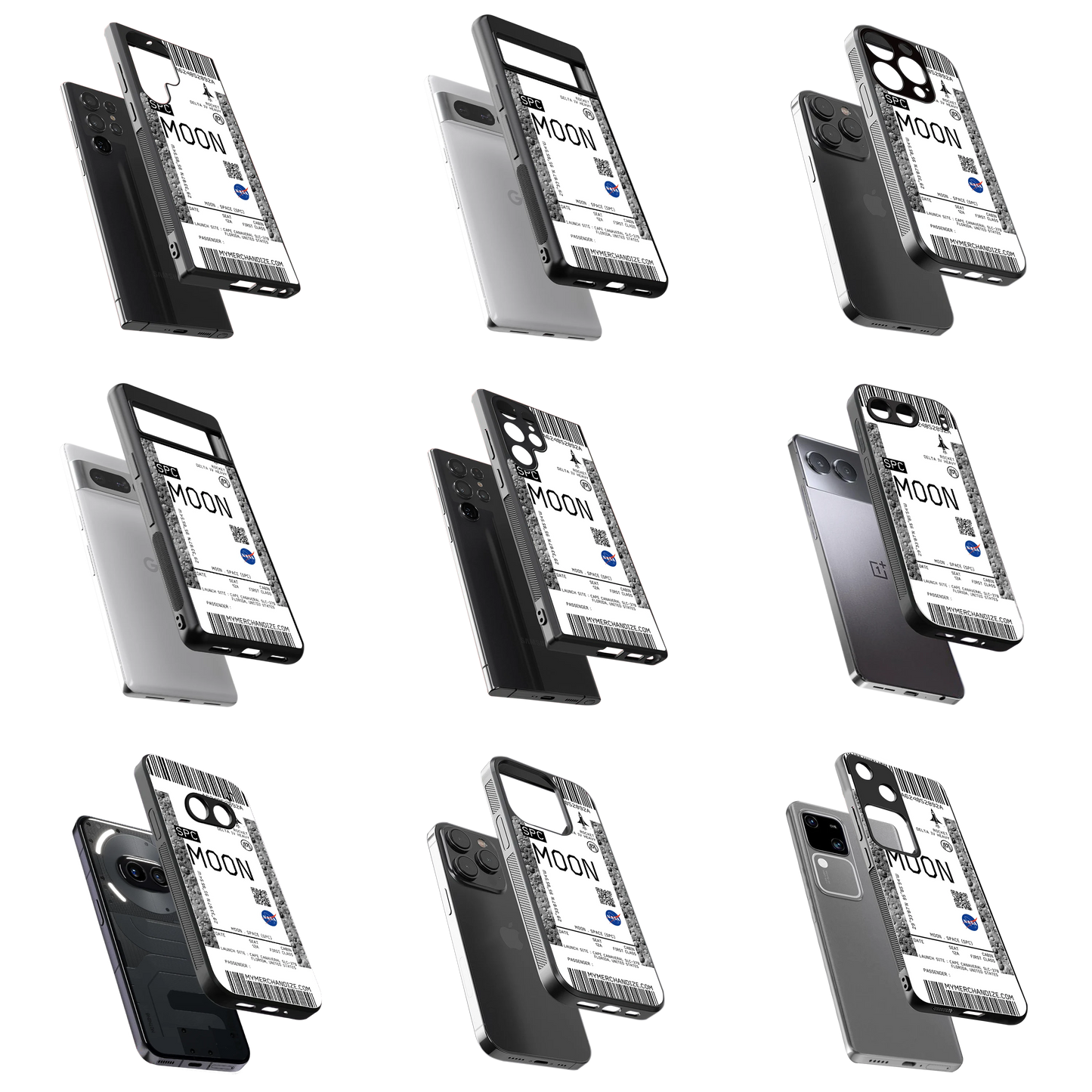 Durable Glass Back Mobile Case for iPhone, Samsung, OnePlus, Google Pixel, Redmi, Vivo, Oppo